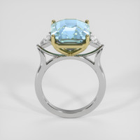 11.02 Ct. Greenish Blue Sapphire Ring, 14K Yellow & White 3