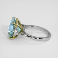 11.02 Ct. Greenish Blue Sapphire Ring, 14K Yellow & White 4