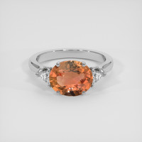 2.83 Ct. Padparadscha Sapphire Ring, 14K White Gold 1