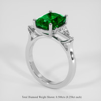 2.97 Ct. Emerald Ring, 18K White Gold 2
