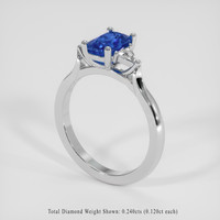 1.08 Ct. Blue Sapphire Ring, 18K White Gold 2