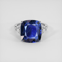 5.56 Ct. Blue Sapphire Ring, 18K White Gold 1