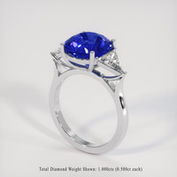 5.39 Ct. Blue Sapphire Ring, 18K White Gold 2
