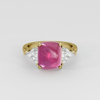 4.03 Ct. Pinkish Red Ruby Ring, 14K Yellow Gold 1