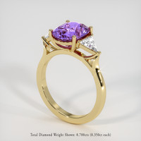 3.75 Ct. Bluish Purple Sapphire Ring, 14K Yellow Gold 2