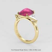 4.03 Ct. Pinkish Red Ruby Ring, 18K Yellow Gold 2