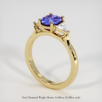 1.50 Ct. Purplish Blue Sapphire Ring, 18K Yellow Gold 2