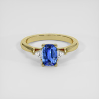 1.08 Ct. Blue Sapphire Ring, 18K Yellow Gold 1