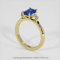 1.08 Ct. Blue Sapphire Ring, 18K Yellow Gold 2