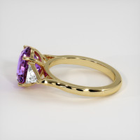 3.75 Ct. Bluish Purple Sapphire Ring, 18K Yellow Gold 4