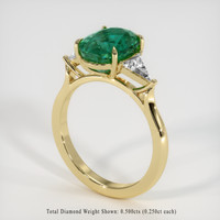 3.26 Ct. Emerald Ring, 18K Yellow Gold 2