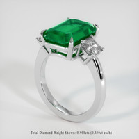 4.42 Ct. Emerald Ring, Platinum 950 2