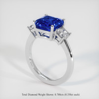 4.08 Ct. Sapphire Ring, 14K White Gold 2