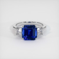 4.08 Ct. Blue Sapphire Ring, 18K White Gold 1
