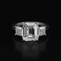 3.75 Ct. Sapphire Ring, 18K White Gold 1