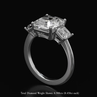 3.75 Ct. Sapphire Ring, 18K White Gold 2
