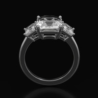 3.75 Ct. Sapphire Ring, 18K White Gold 3