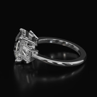 3.75 Ct. Sapphire Ring, 18K White Gold 4