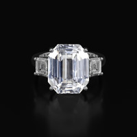 10.04 Ct. White Sapphire Ring, 18K White Gold 1