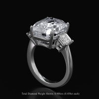 10.04 Ct. White Sapphire Ring, 18K White Gold 2