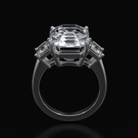 10.04 Ct. White Sapphire Ring, 18K White Gold 3