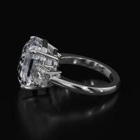 10.04 Ct. White Sapphire Ring, 18K White Gold 4