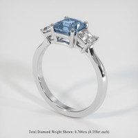 1.58 Ct. Blue Sapphire Ring, 14K White Gold 2