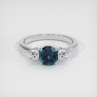 1.56 Ct. Greenish Blue Sapphire Ring, 10K White Gold 1