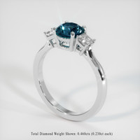 1.56 Ct. Greenish Blue Sapphire Ring, 10K White Gold 2