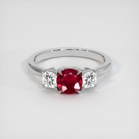 0.90 Ct. Ruby Ring, 18K White Gold 1