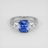3.11 Ct. Blue Sapphire Ring, Platinum 950 1