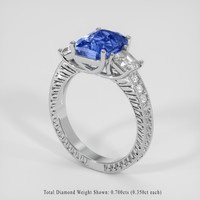 3.11 Ct. Blue Sapphire Ring, Platinum 950 2