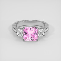 3.15 Ct. Pink Sapphire Ring, Platinum 950 1