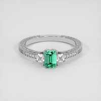 0.73 Ct. Emerald Ring, Silver 1
