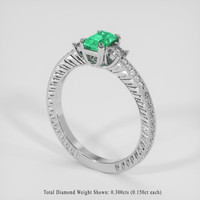 0.73 Ct. Emerald Ring, Silver 2