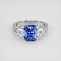 3.11 Ct. Blue Sapphire Ring, 14K White Gold 1