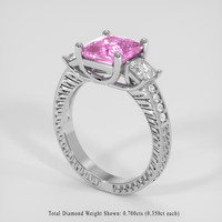 3.15 Ct. Pink Sapphire Ring, 14K White Gold 2
