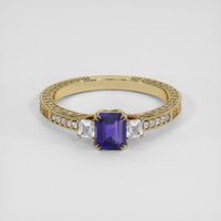 0.91 Ct. Bluish Purple Sapphire Ring, 14K Yellow Gold 1