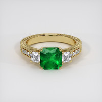 1.35 Ct. Emerald Ring, 18K Yellow Gold 1