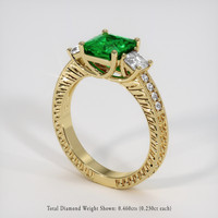 1.35 Ct. Emerald Ring, 18K Yellow Gold 2