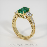 2.17 Ct. Emerald Ring, 18K Yellow Gold 2