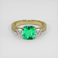 2.77 Ct. Emerald Ring, 18K Yellow Gold 1