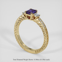 0.91 Ct. Bluish Purple Sapphire Ring, 18K Yellow Gold 2