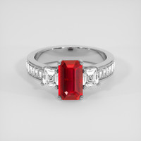 2.03 Ct. Ruby Ring, Platinum 950 1