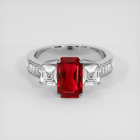 1.99 Ct. Ruby Ring, Platinum 950 1