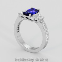 1.85 Ct. Blue Sapphire Ring, 10K White Gold 2