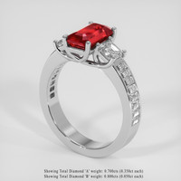 2.03 Ct. Ruby Ring, 18K White Gold 2
