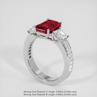 3.08 Ct. Ruby Ring, 18K White Gold 2