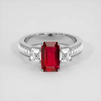 1.90 Ct. Ruby Ring, 18K White Gold 1