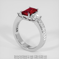 1.90 Ct. Ruby Ring, 18K White Gold 2